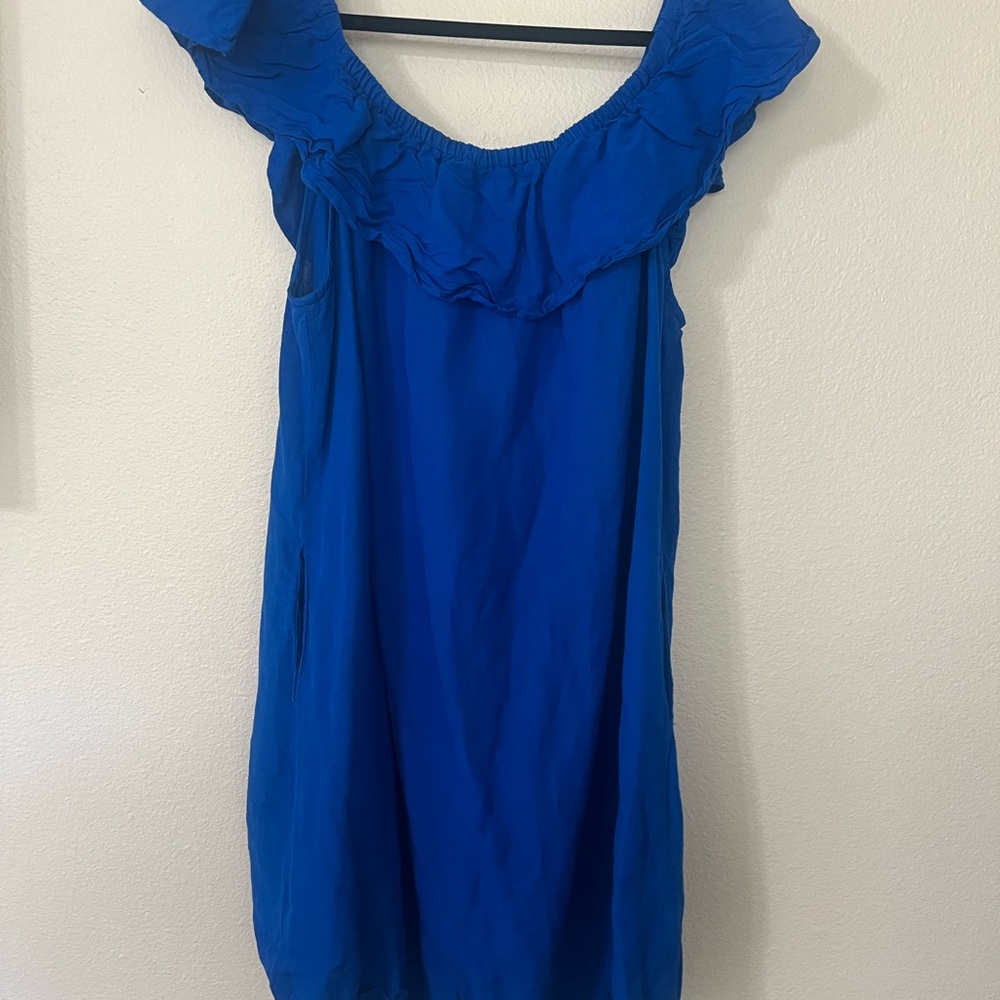 Royal Blue Ruffled Dress - Picture 5 of 5